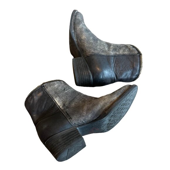 Circle G Ankle Booties Dark Grey Zipper Detail Boots Leather Size 6.5 Women's - Picture 8 of 12